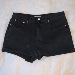 Madewell High Rise Denim Shorts Black Grey Size 32